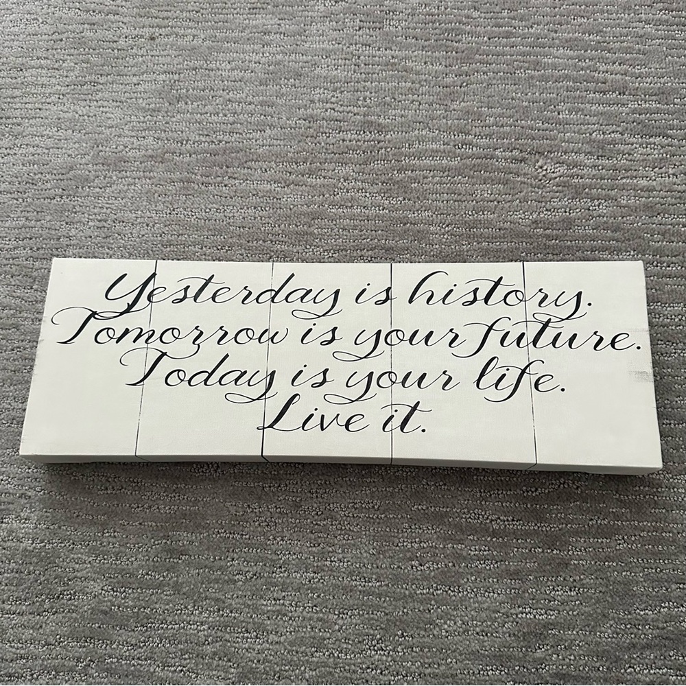 Small canvas sign.